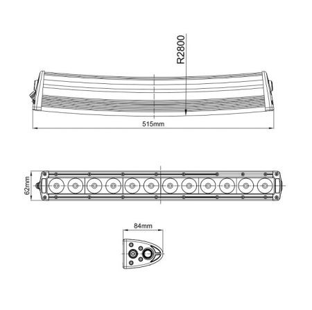 Curved ledbar 120 watt