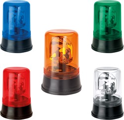 Zwaailamp of zwaaibalk in verschillende kleuren: blauw, groen of amber