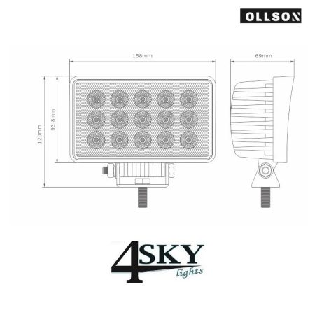 OLLSON Heavy Duty 45 watt LED Werklamp