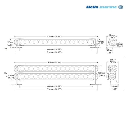 Hella Sea Hawk 470 Diffused zwart