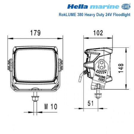 Hella Roklume 380 Heavy Duty 24V LED werklamp