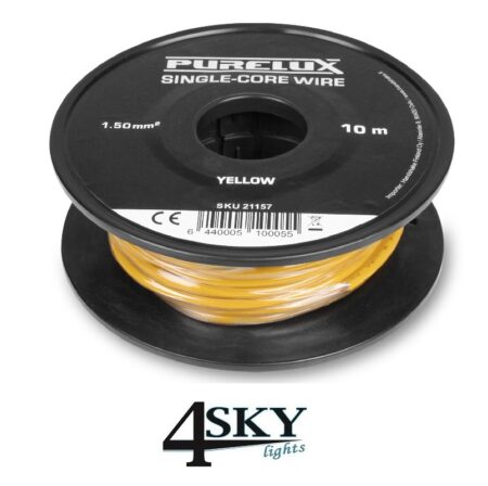 Enkeladerige kabel 1,5 mm² geel