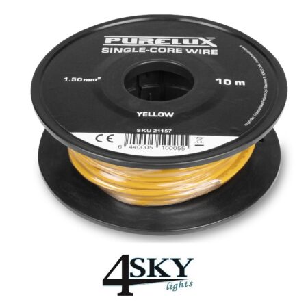 Enkeladerige kabel 1,5 mm² geel