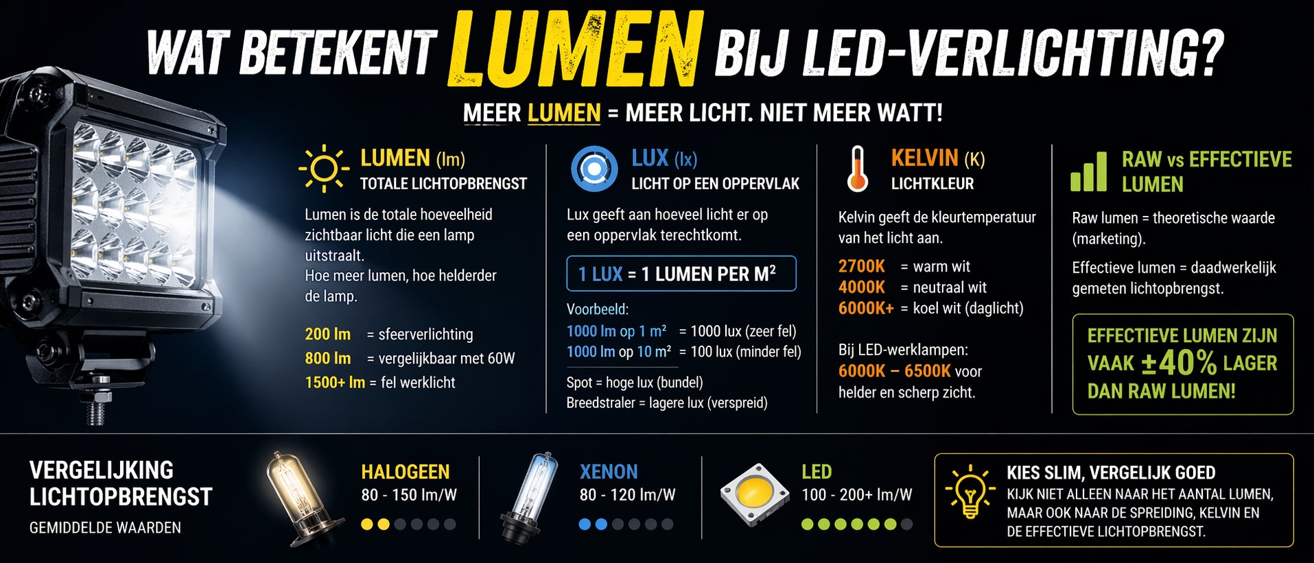 Lumen, wat betekent lumen bij Ledlampen