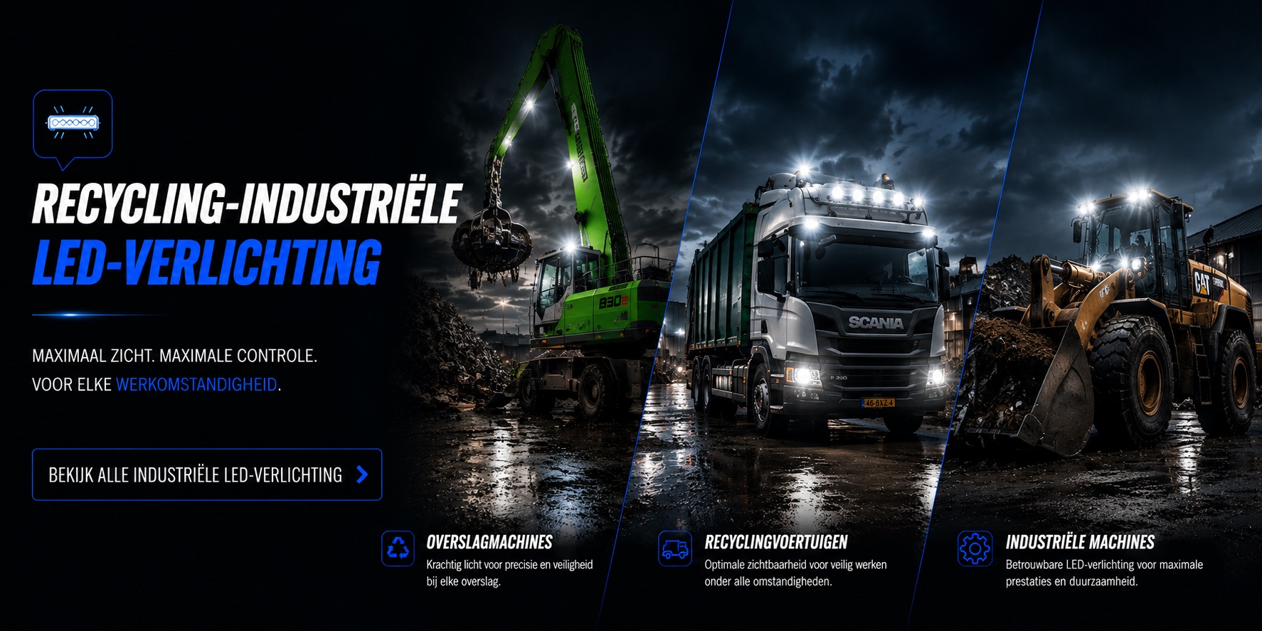 Assortiment led werkverlichting recycling industrie - 4sky Lights-