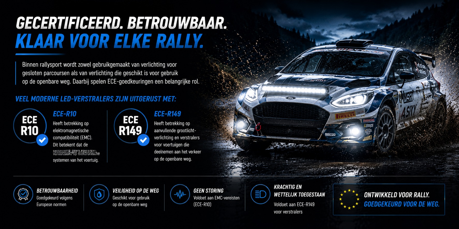 ECE R10 R149 Rallysport - openbare weg- 4sky Lights