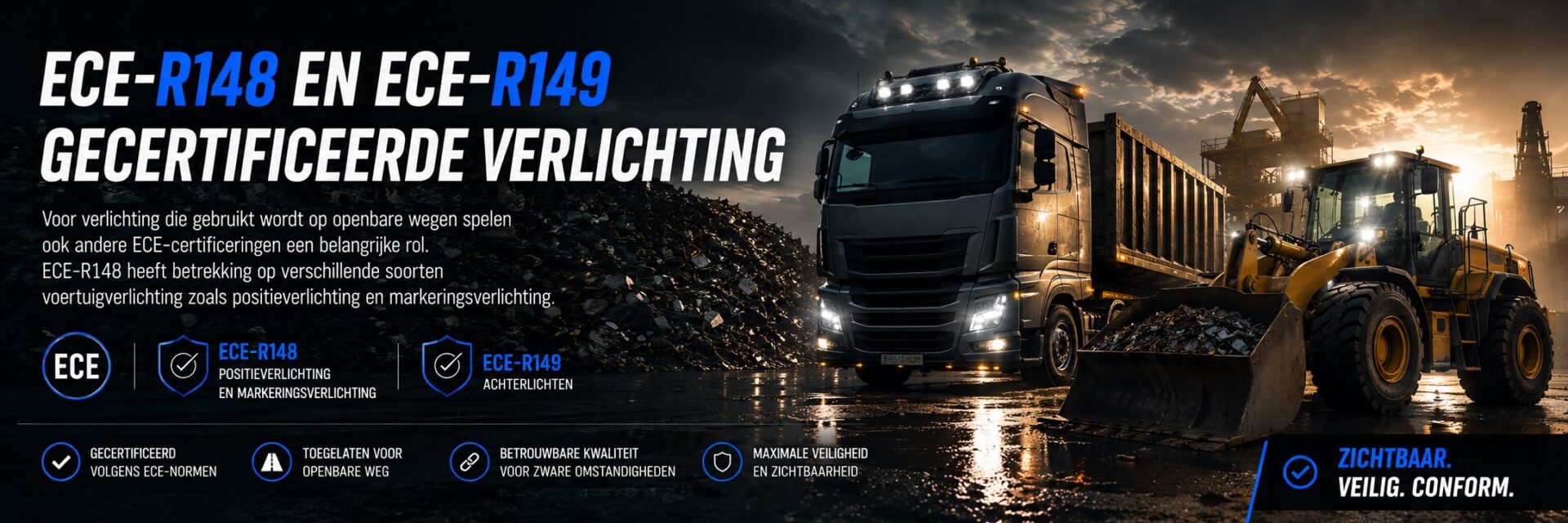 ECE-R148 en ECE-R149 gecertificeerde verlichting Recycling en metaal industrie