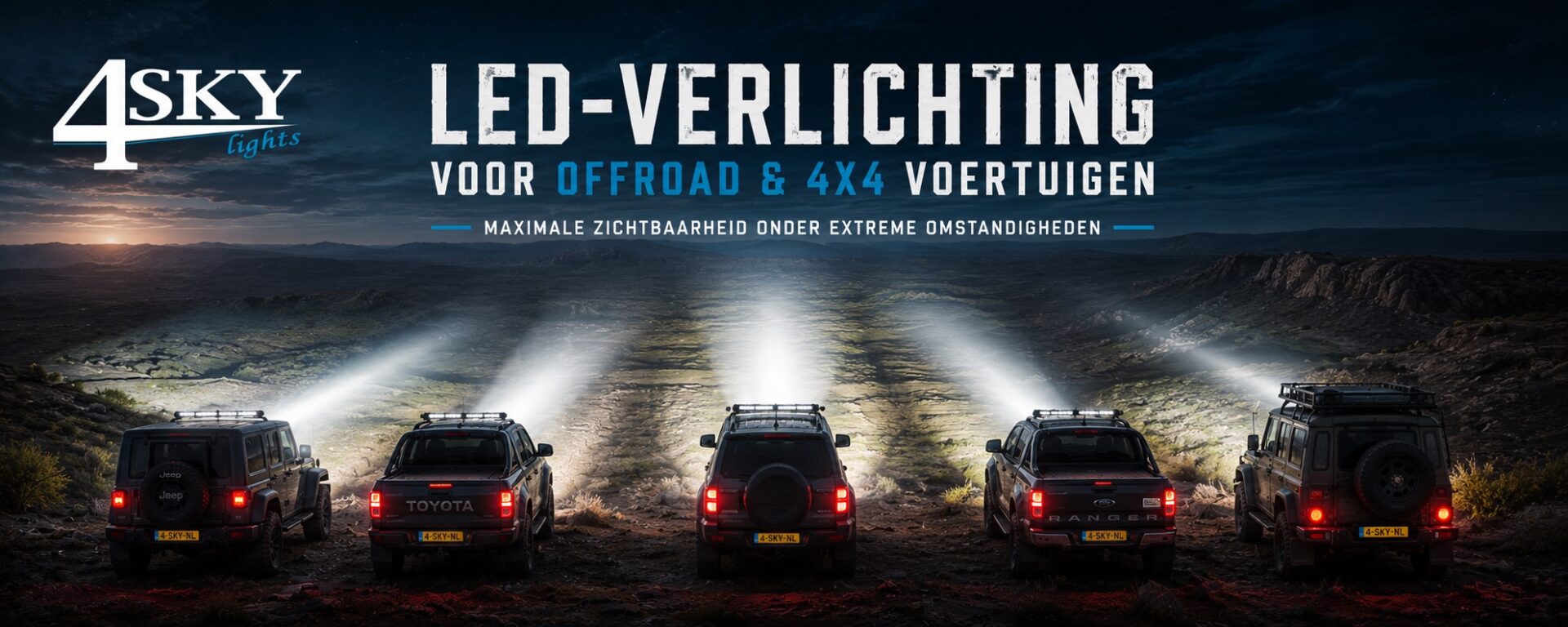 Led verlichting voor Offroad 4x4 - lichtbundel