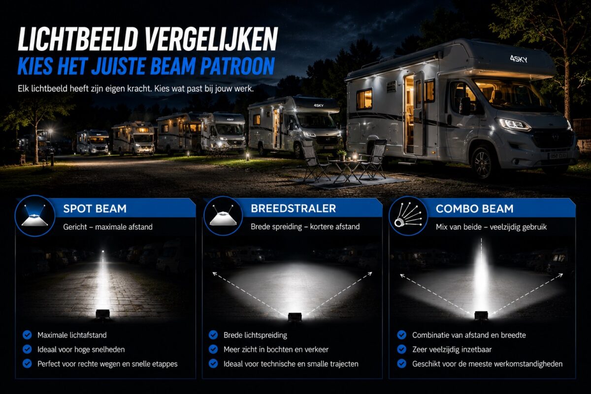 Lichtbeeld vergelijken Led verstralers en breedstralers