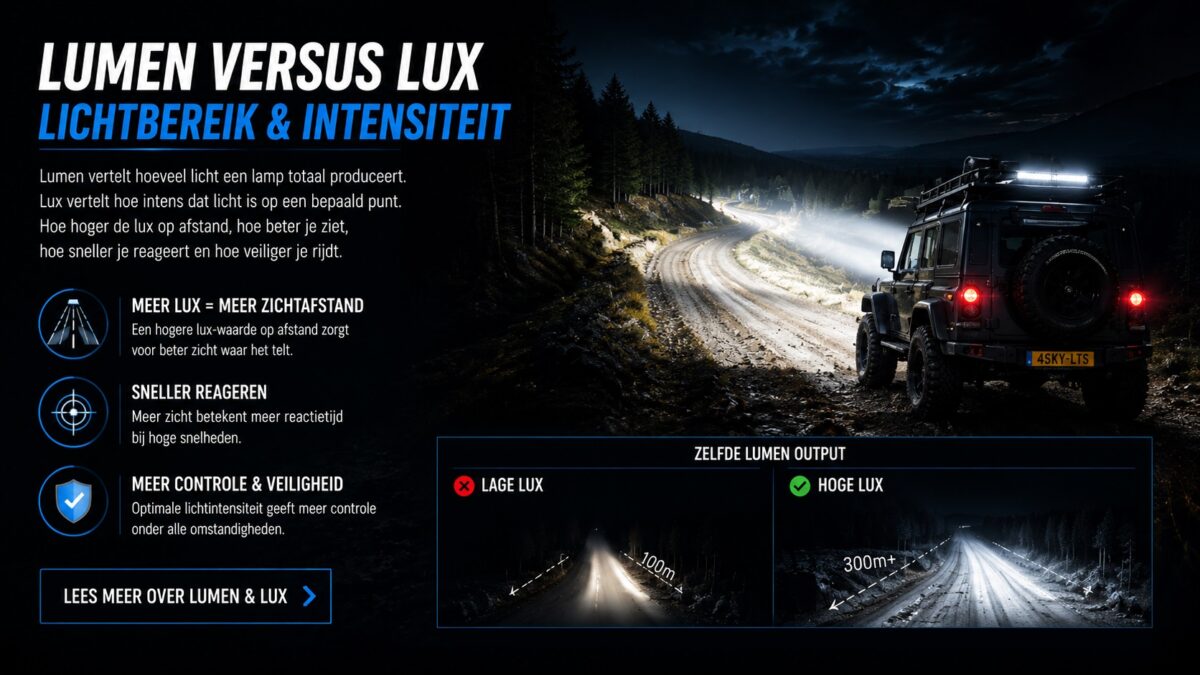 Lumen en vergelijking met Lux hoeveelheid licht en licht bereik
