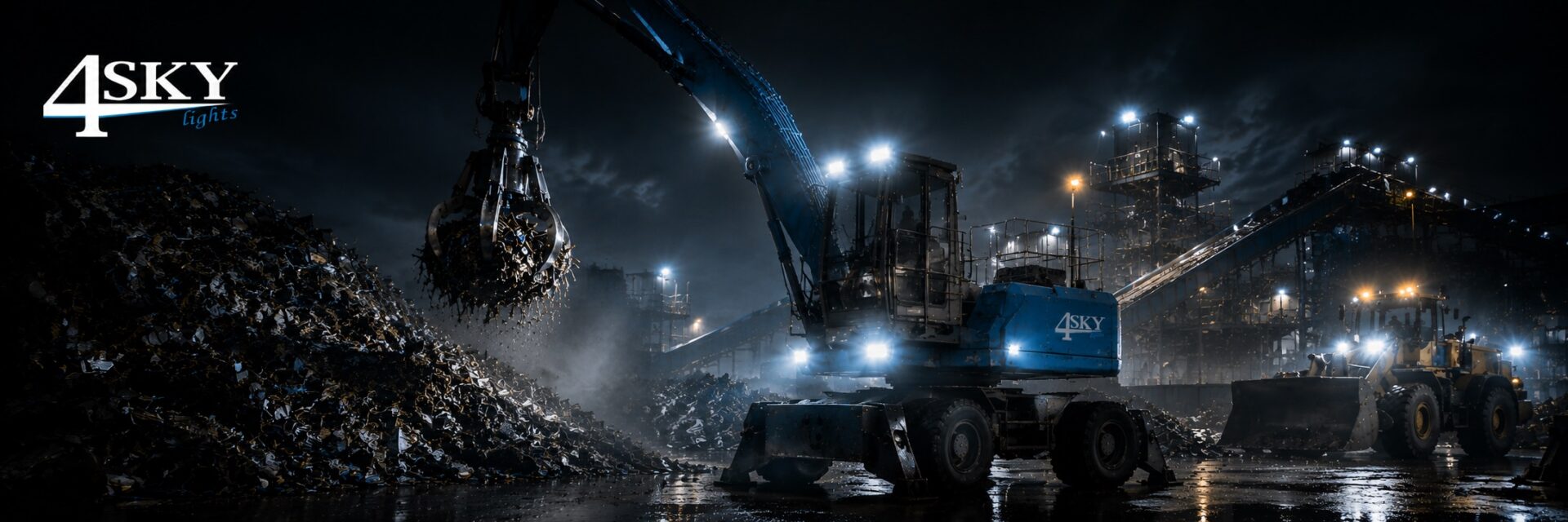 Recycling en metaal industrie - Led werklampen 12V-24V - 4Sky Lights