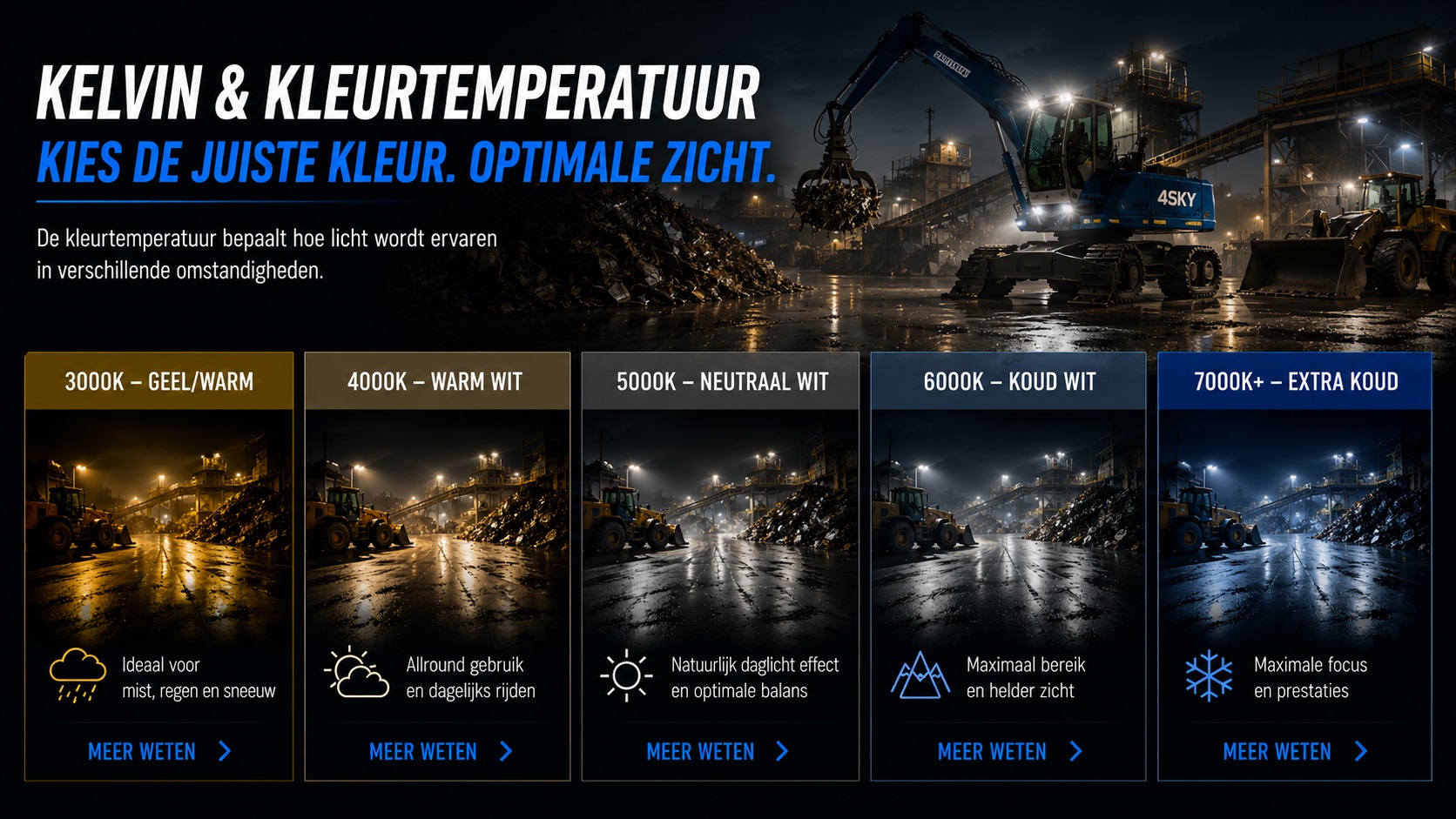 Recycling en metaal industrie - kleurtemperatuur- Lichtbeeld - 12V-24V - 4Sky Lights