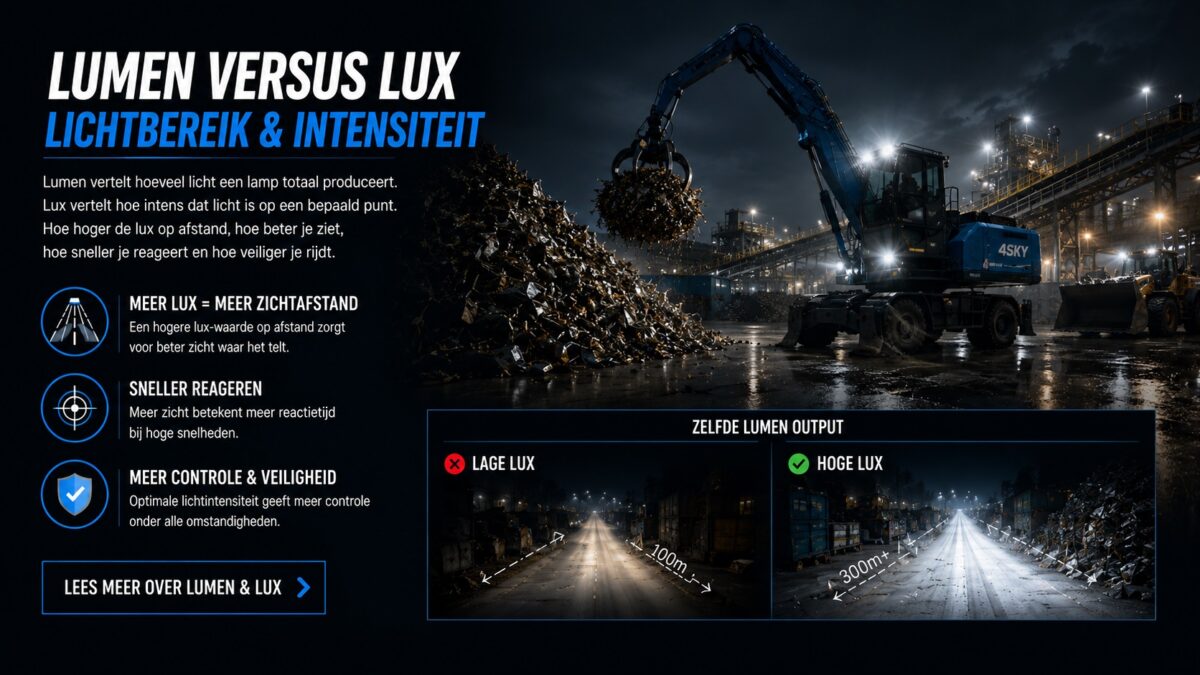 Recycling en metaal industrie -lumen versus lux - Lichtbeeld - 12V-24V - 4Sky Lights