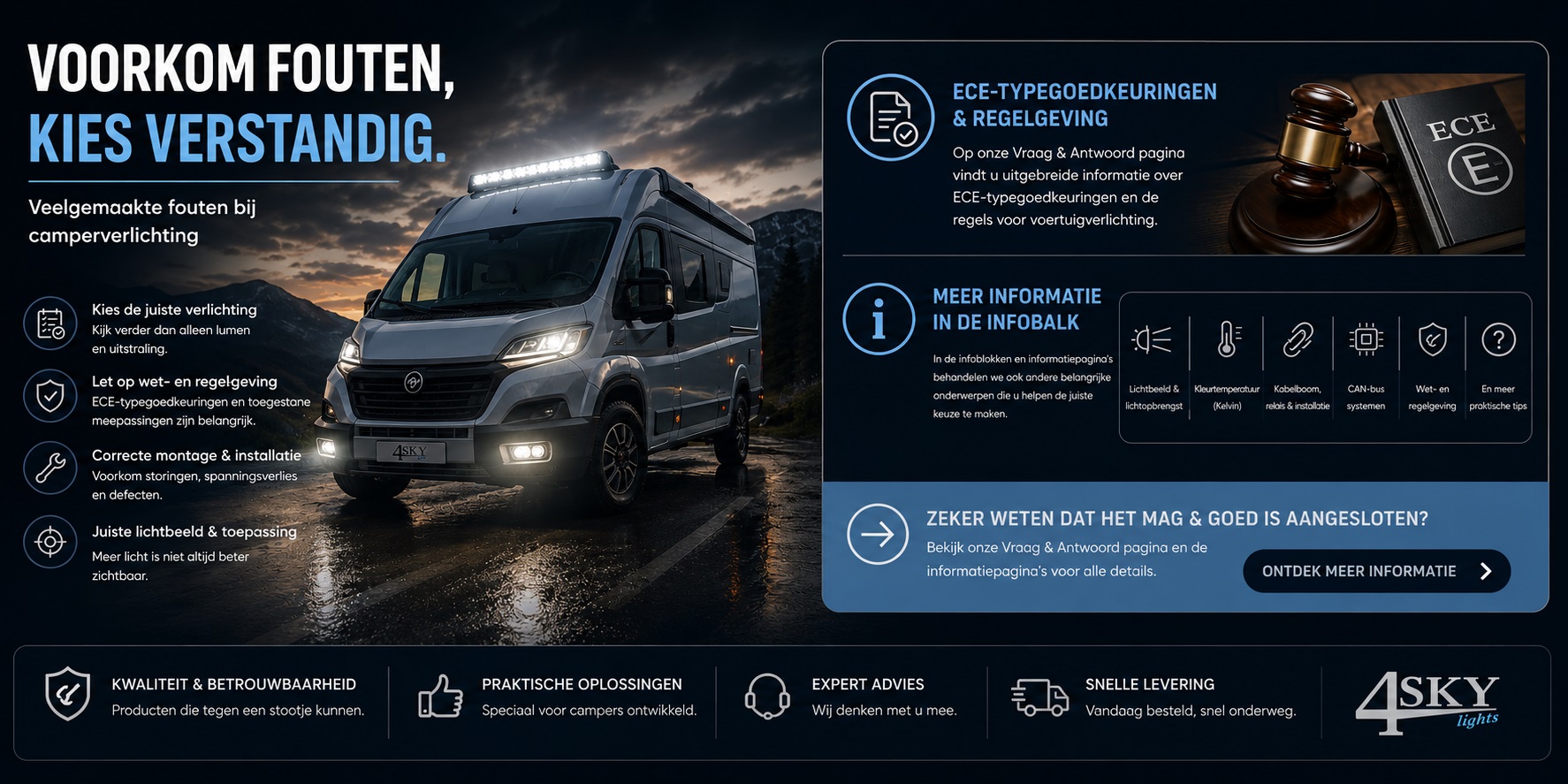 Waar moet je rekening mee houden- camper led verlichting - 4sky Lights-