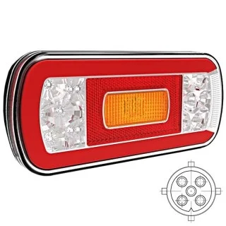 LED achterlicht zonder kentekenlicht | 12-36v | 5-PIN | V10C5-600B5-V10C5-600B5
