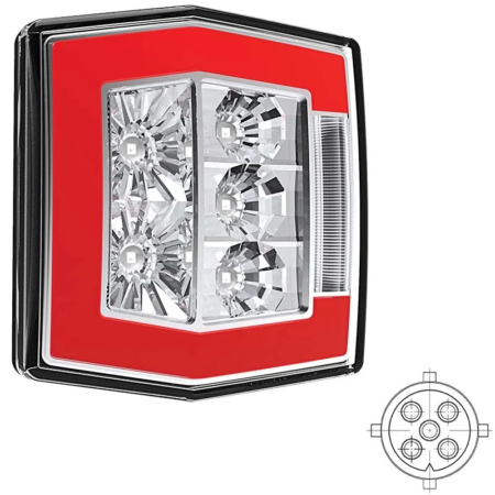 LED compact achterlicht met kentekenverlichting | 12-36v | 5-PIN | V10C4-730B5-V10C4-730B5