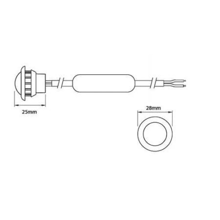 LED markeringslicht rood | 12-24v | 20cm. kabel | 181RME-181RME-3